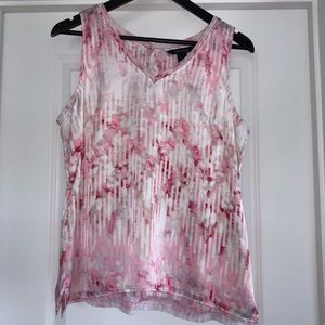 Silk top with chiffon trim
